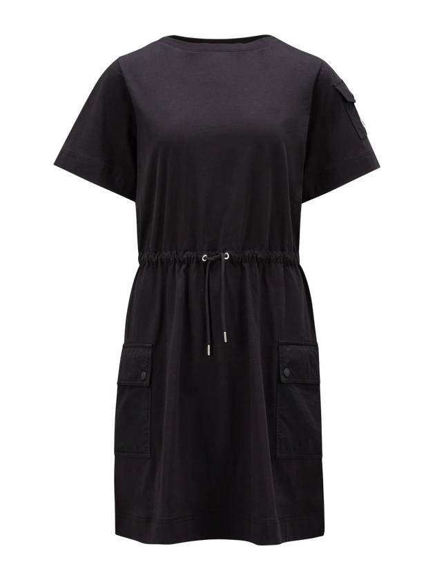 몽클레르 드로우스트링 웨이스트 티셔츠 숏원피스 블랙