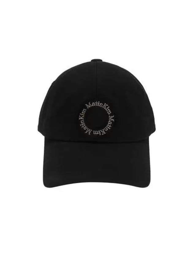 마뗑킴 아플리케 써클 로고 볼캡 블랙 Matin Kim Applique Circle Logo Ball Cap Black