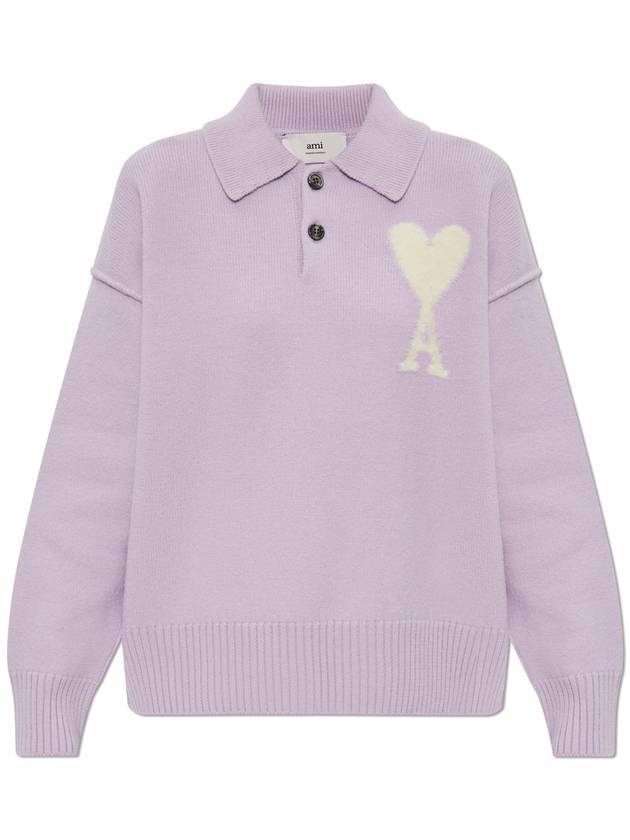 아미 펠티드 메리노 울 PK 셔츠 라일락