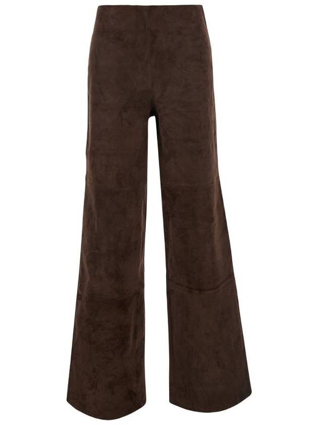 ARMA 002L24601102MUDBROWN 'Karina' Brown Wide Pants in Leather Woman
