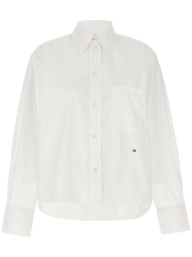 Victoria Beckham - Cropped Shirt With Logo Embroidery Shirt, Blouse