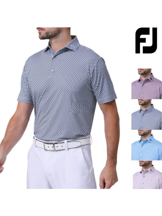 24SS 풋조이 골프웨어 남자골프반팔티 프린팅 피케이셔츠