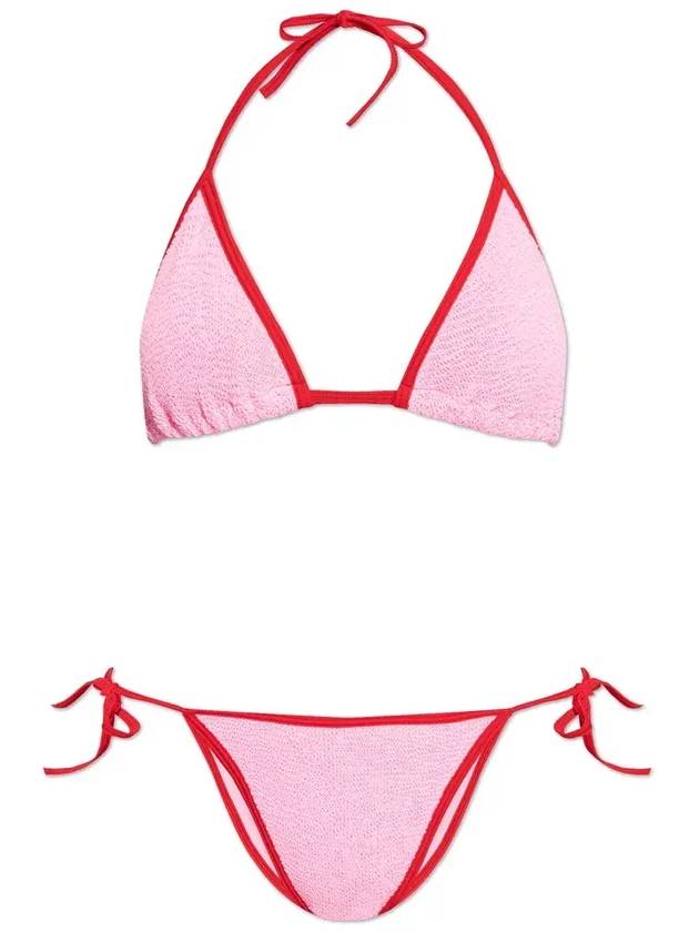 Hunza G Gina 비키니 세트 GINABIKINICONTRAST0_BUBBLEGUMRED