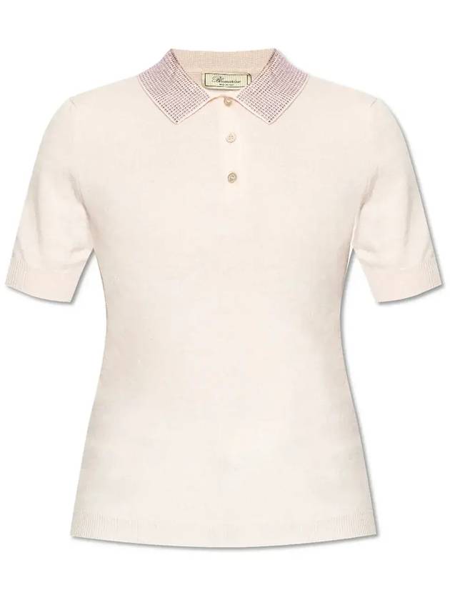 블루마린 장식 칼라 니트 탑 A444M095A0_N0115