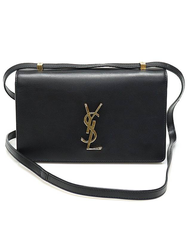 601310 블랙 스무스 카프스킨 금장 딜런 모노그램 아코디언 플랩 스몰 숄더백