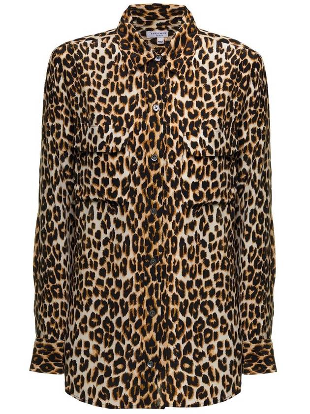 EQUIPMENT Q588E231NATURAL 장비 여성용 애니멀리어 실크 셔츠