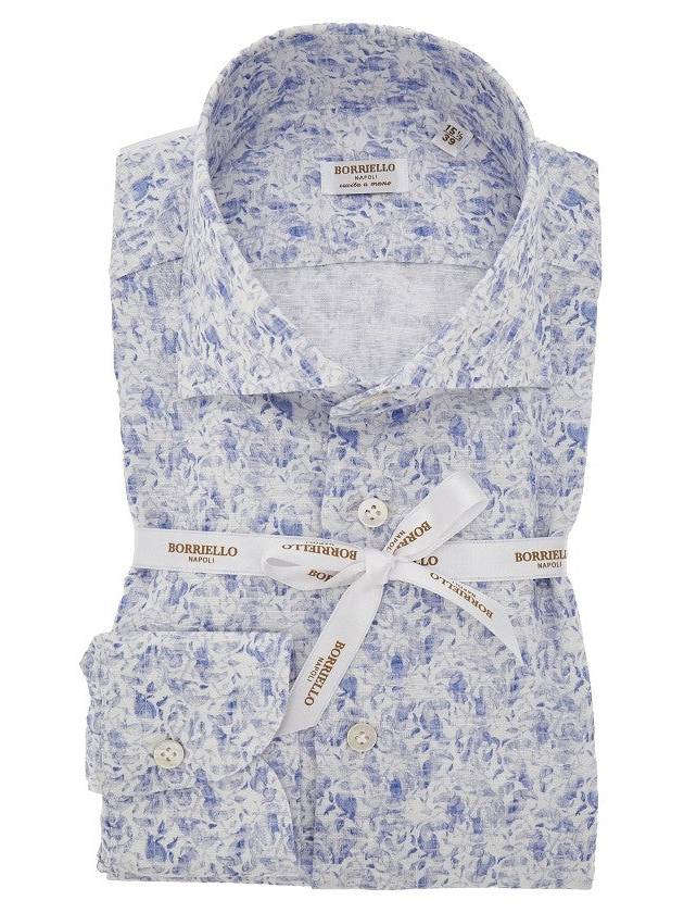 BORRIELLO NAPOLI Foliage print linen shirt