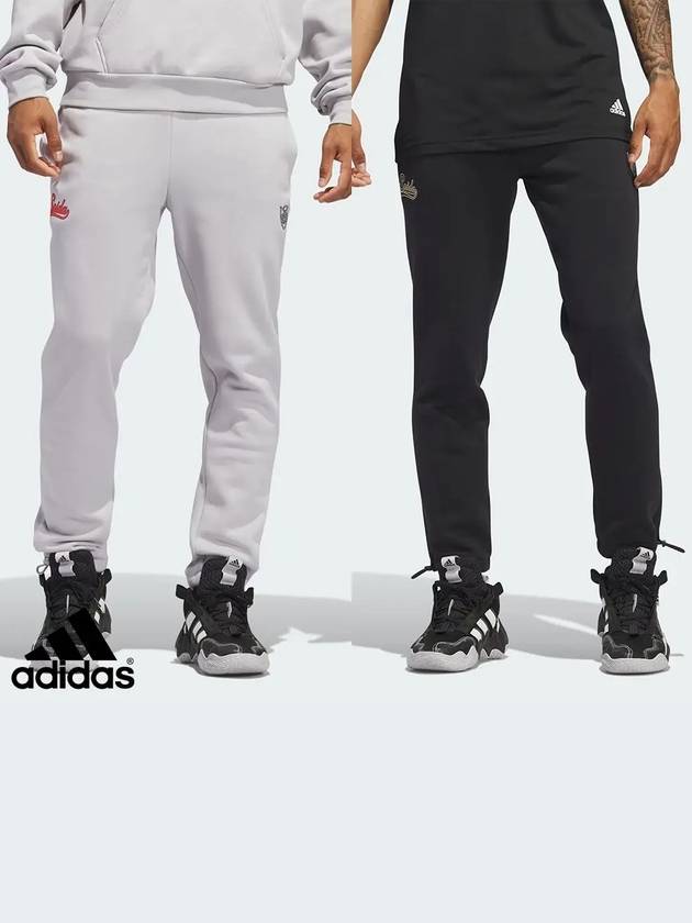 아디다스 DON 농구 플리스 팬츠 바지 블랙 그레이