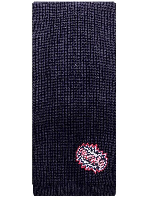 Anya Hindmarch 로고 패치 니트 스카프 173872_MARINE
