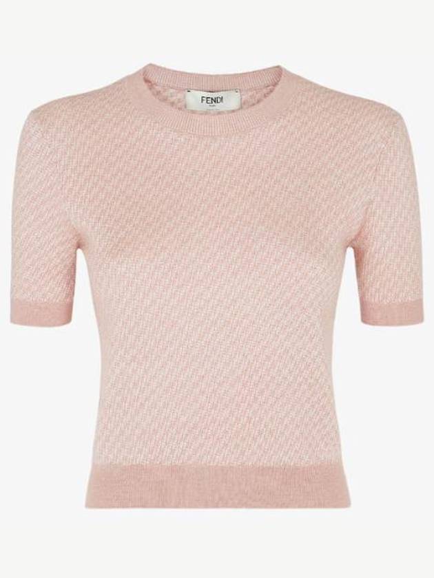 펜디 FF 자카드 니트탑 핑크