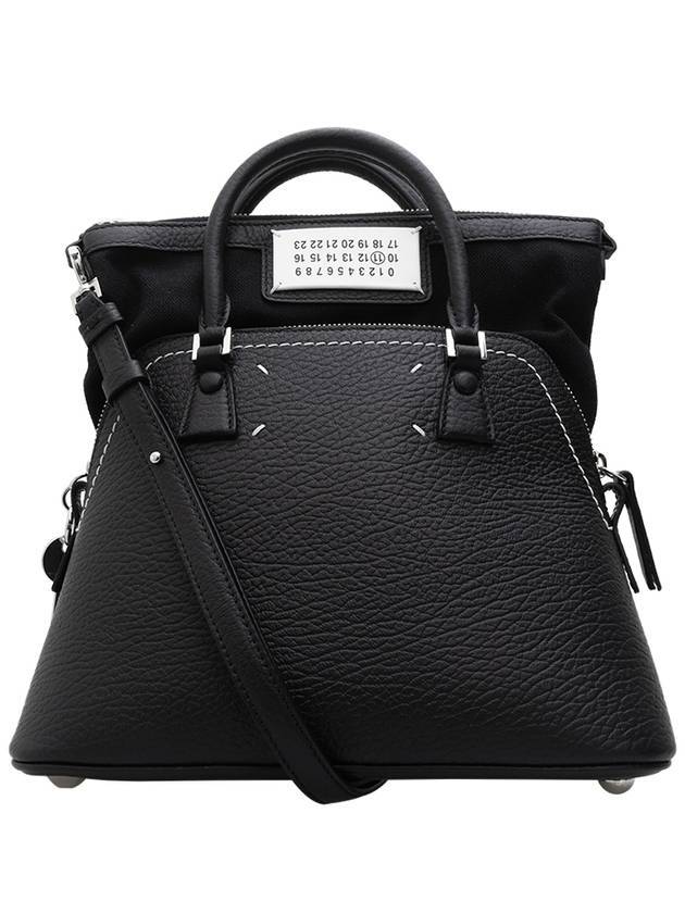 메종마르지엘라 5AC 스티치 로고 패치 미니 토트 백 블랙