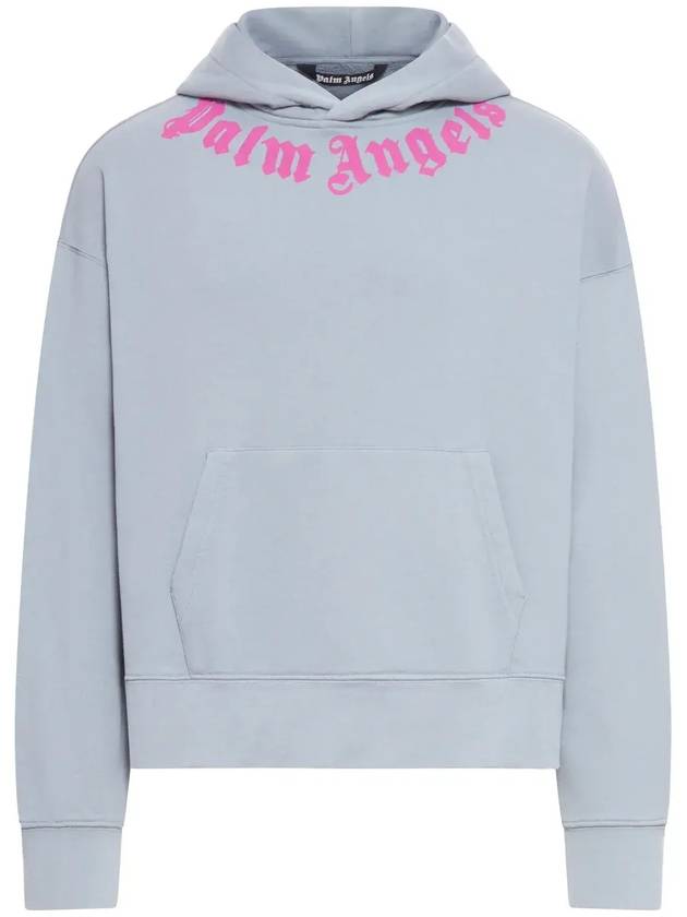 Palm Angels 로고 프린트 후디 PMBB058F24FLE004_0532LIGHTGREYFUCHSIA