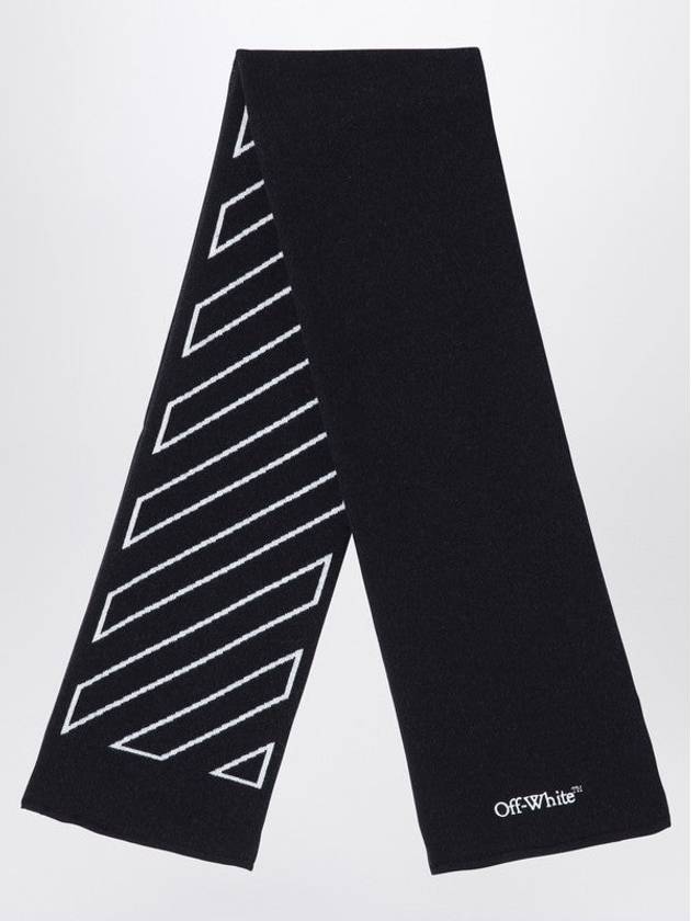 Black Scarf With Bookish Logo And Diagonals