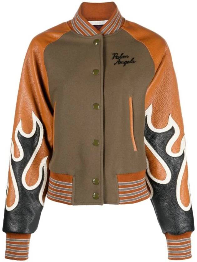 팜앤젤스 플레임 프린트 바시티 재킷