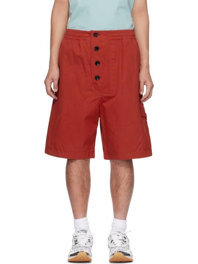 Red Light Cotton Twill Shorts 251798M193004