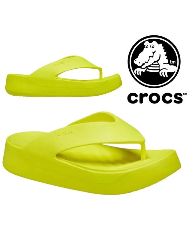 크록스 쪼리 여성 게이트웨이 플랫폼 플립 슬리퍼 신발 라임