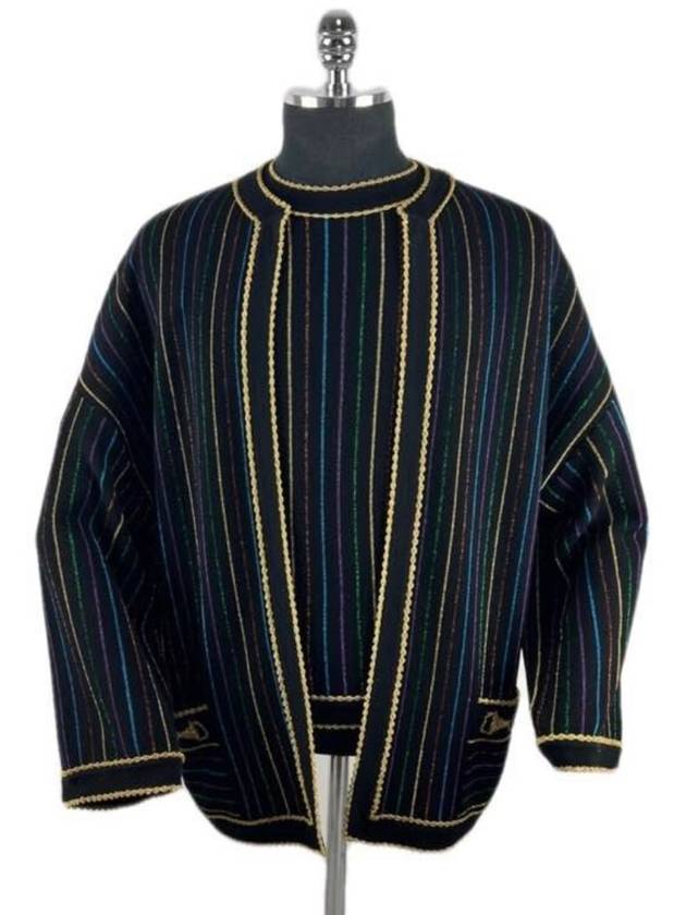 메탈릭 컬러 핀스트라이프 울 자켓 606003