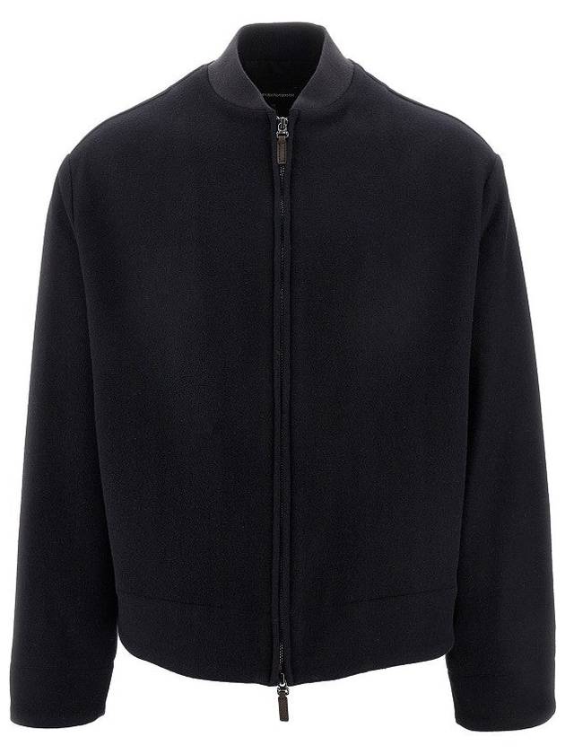 EMPORIO ARMANI Wool-blend cloth blouson jacket