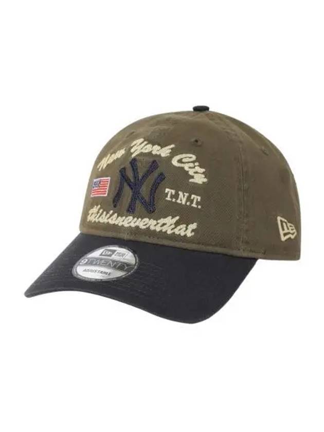 디스이즈네버댓 x 뉴에라 x MLB 뉴욕 양키스 언스트럭처 볼캡 모스 네이비 Thisisneverthat x New Era x MLB New York Yankees Unstructured Ball Cap Moss Navy