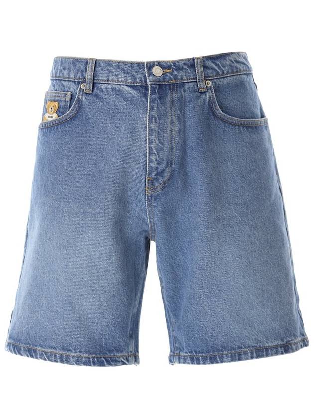 Moschino 테디베어 자수 데님 쇼츠
