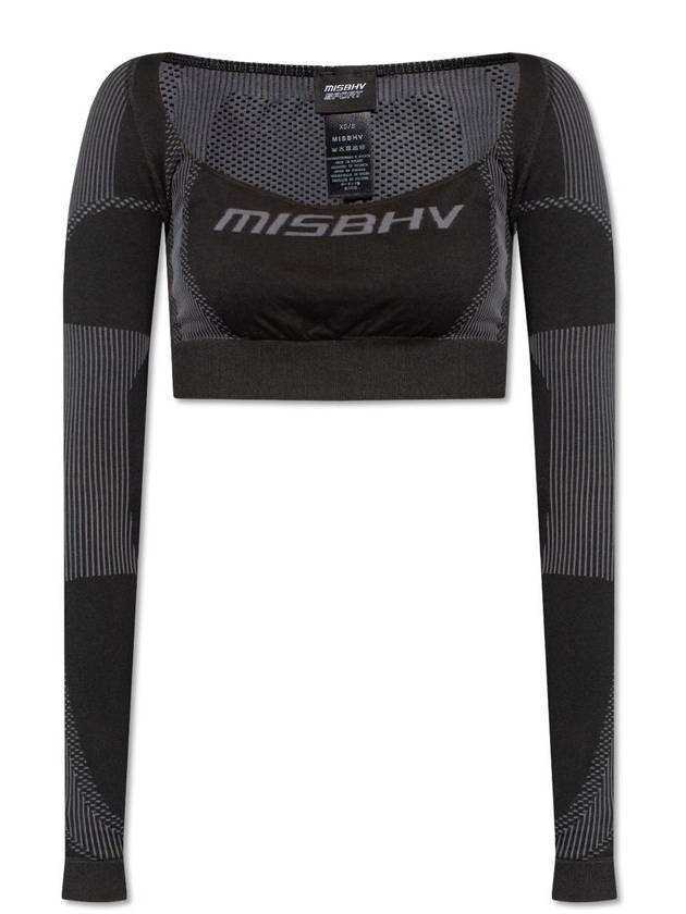 Misbhv 긴팔 크롭 스포츠 탑