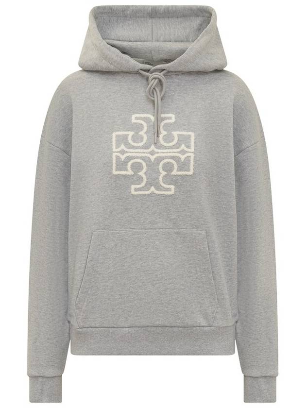 Tory Burch 더블 T 로고 패치 드로스트링 후디