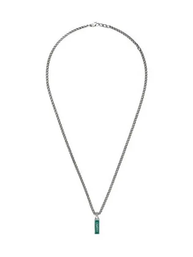 구찌 네클리스 에나멜 펜던트 실버 Gucci Necklace With Enamel Pendant Silver