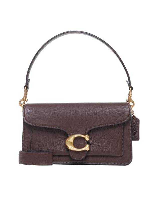 코치 태비 26 레더 숄더 백 브라운 골드