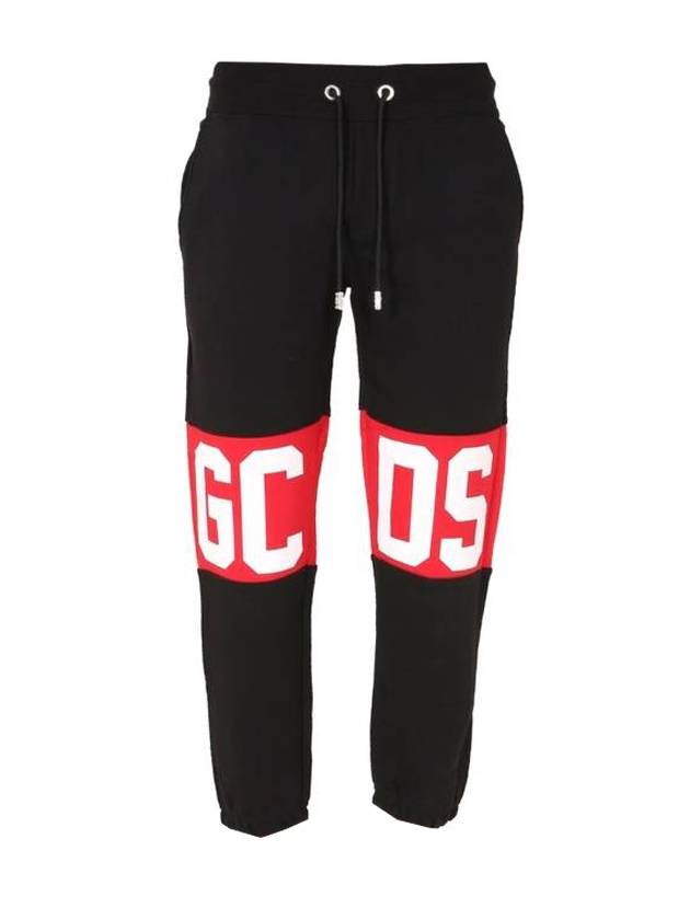 GCDS 남성 밴드 로고 조거 팬츠 블랙