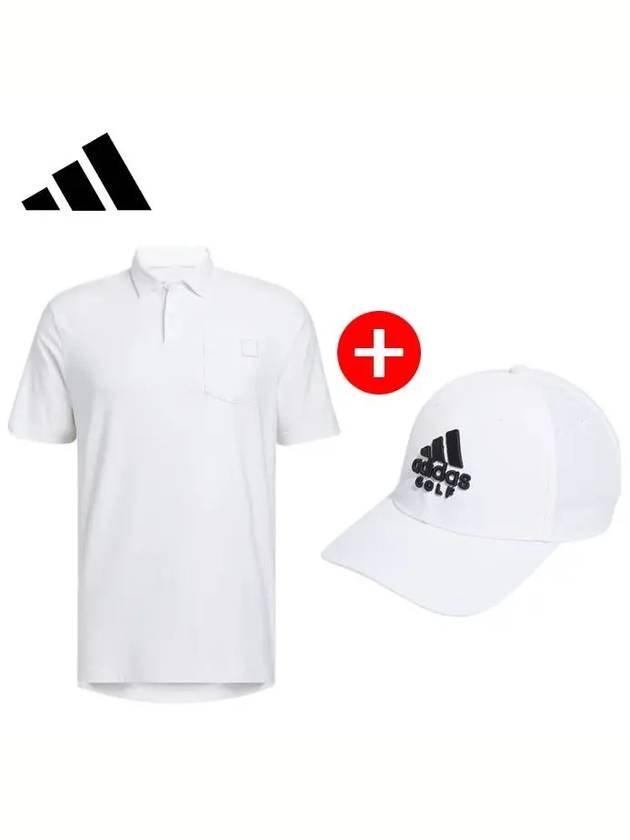 아디다스골프 HA6113 남성 반팔티셔츠 HA9257 모자 세트