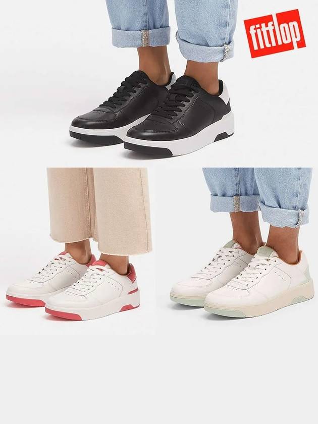 핏플랍 스니커즈 랠리 가죽 에보 운동화 블랙 어반화이트로지코랄 어반화이트세이지브러쉬