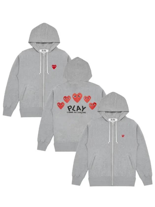 꼼데가르송 후드집업 미니레드와펜 레드와펜 5하트 그레이