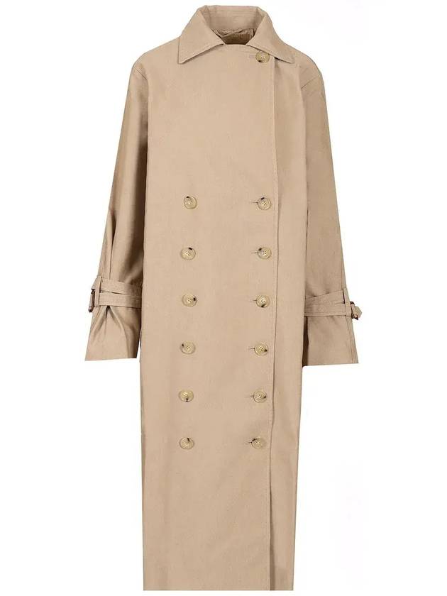 토템 더블브레스트 롱슬리브 트렌치코트 243WRO1112FB0243_KHAKI156