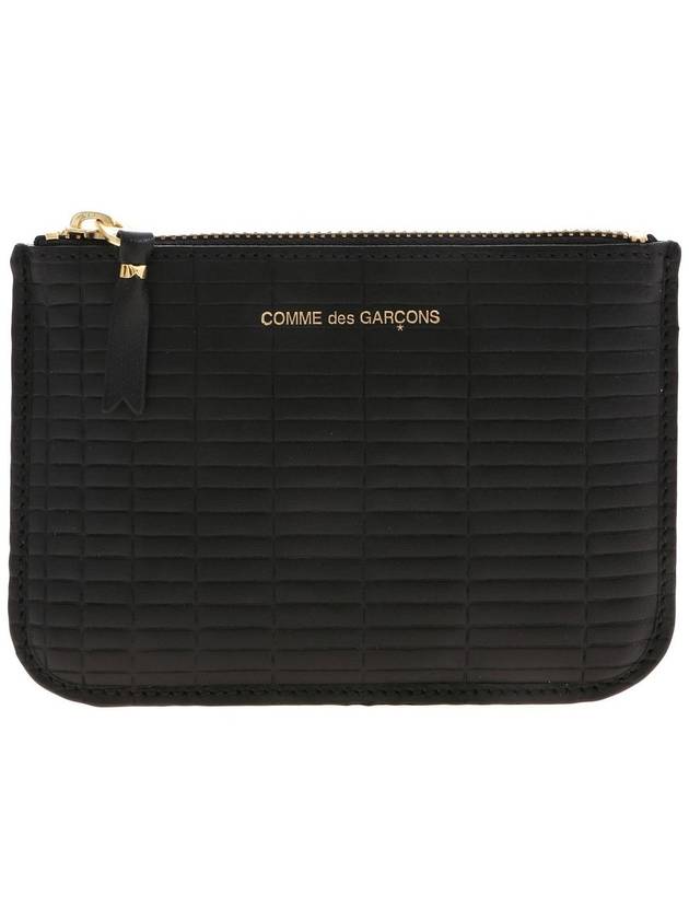 Comme Des Garcons Wallet Mini clutch in black with geometric pattern