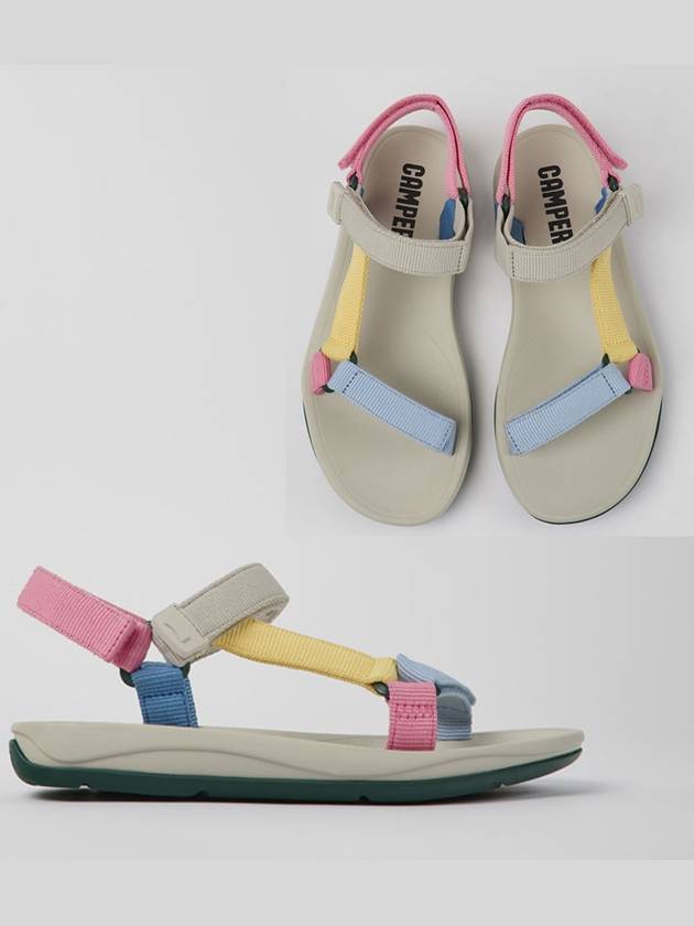 캠퍼 여성 Match 매치 키높이 샌들 그레이 옐로우