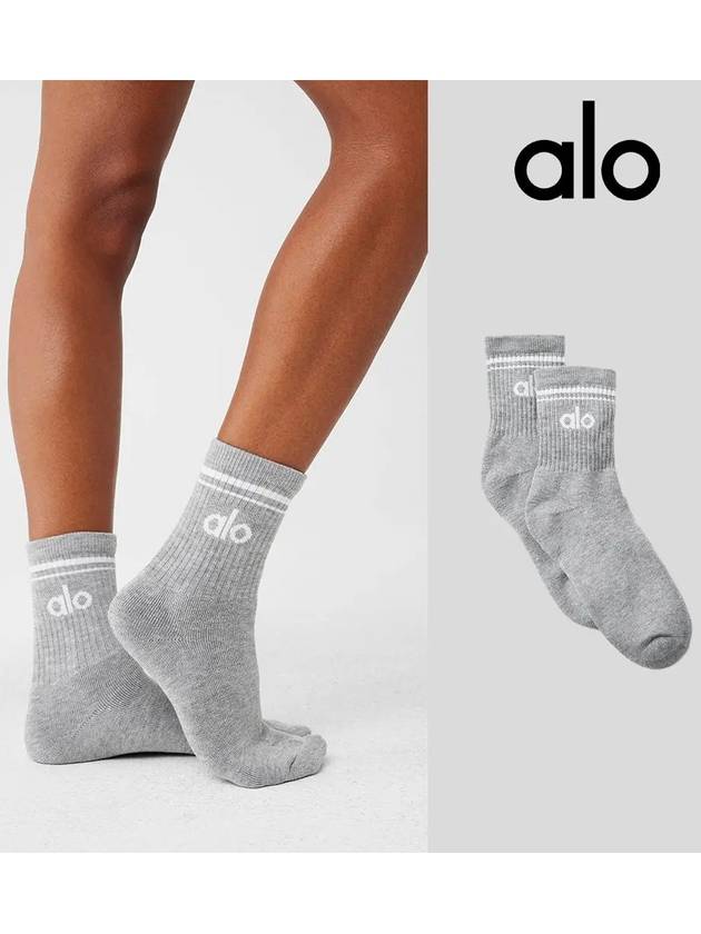 alo 알로 요가 하프크루 스로우백 삭스 양말 그레이