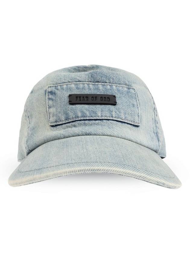 Fear of God 로고 패치 데님 야구모자