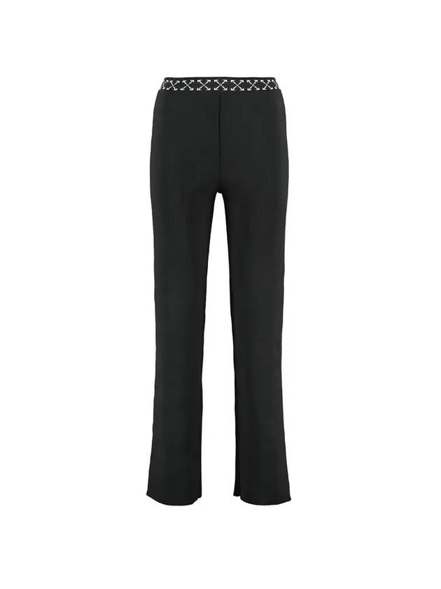 오프화이트 자카드 애로우 리브 트랙 팬츠 블랙