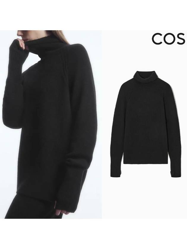 코스 퓨어 캐시미어 터틀넥 탑 긴팔 스웨터 블랙