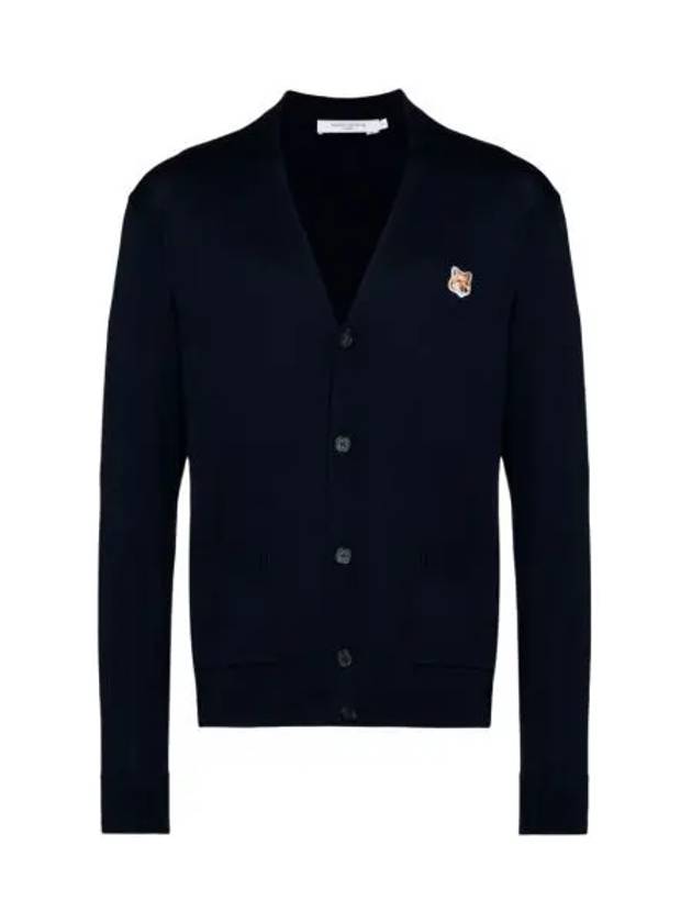 메종 키츠네 폭스 헤드 패치 클래식 가디건 네이비 Maison Kitsune Fox Head Patch Classic Cardigan Navy