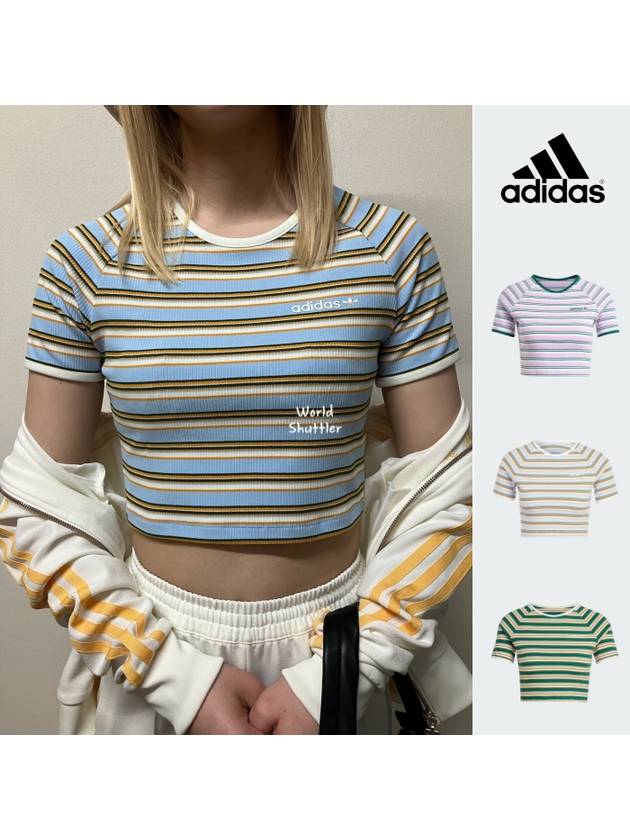 24SS 아디다스 반팔크롭티 립 스트라이프