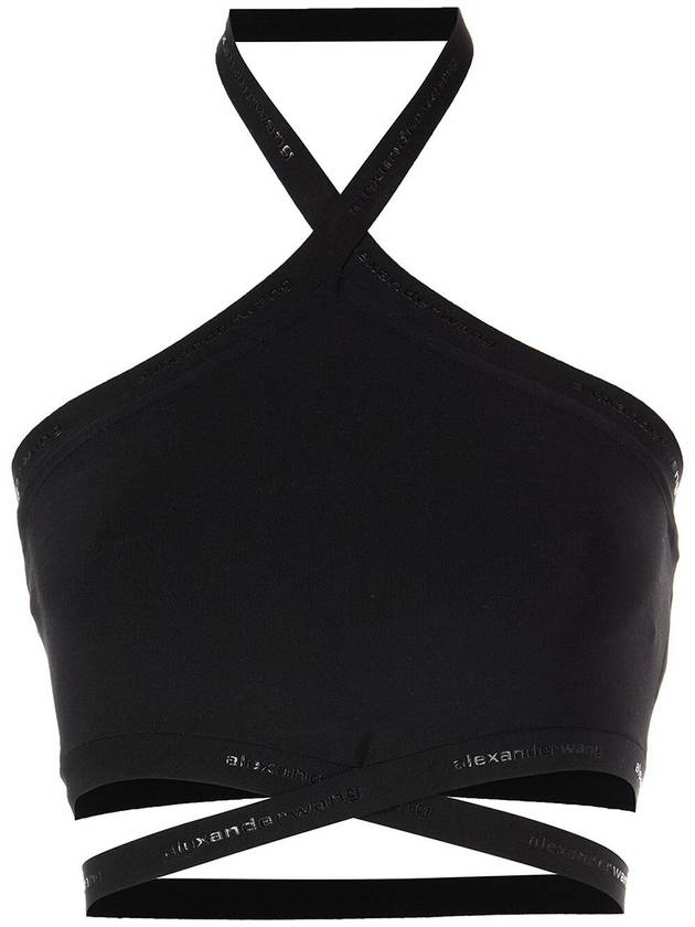 Alexander Wang Black halter top with logo