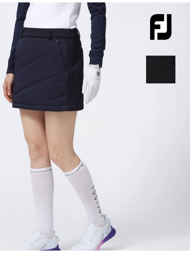 풋조이 23FW 겨울골프치마 패딩스커트 기모 방풍 방수