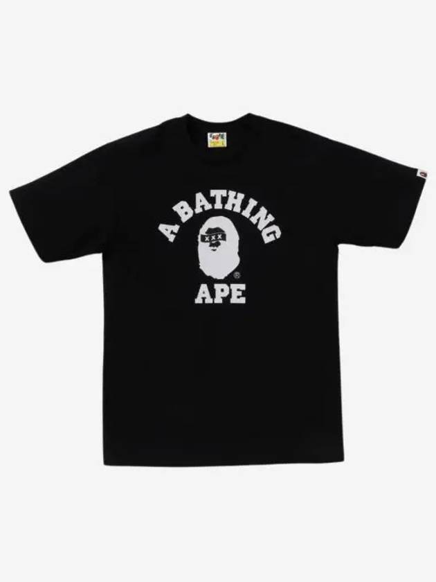 베이프 x 갓 컬리지 티셔츠 블랙 BAPE x God Selection College T Shirt Black