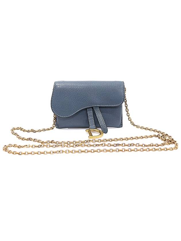 Dior 크리스챤디올 S5654CCEH 다크 데님 고트스킨 새들 나노 체인 크로스백