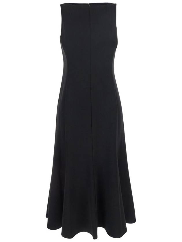 THEORY & 39 인어& 39 블랙 슬리브리스 드레스 라운드넥 테크 패브릭 여성 P0109604001