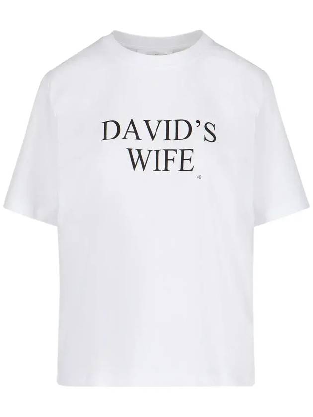 Victoria Beckham 슬로건 프린트 크루넥 티셔츠 TS005886A_6