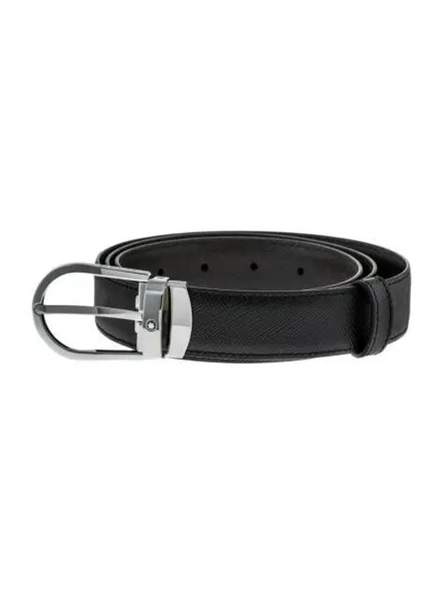 몽블랑 홀스슈 버클 30mm 리버시블 레더 블랙 브라운 Montblanc Horseshoe Buckle 30mm Reversible Leather Black Brown