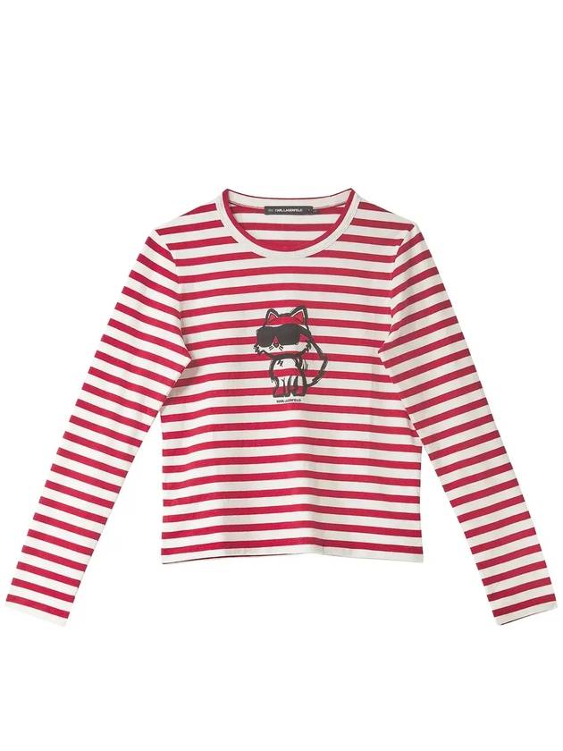 칼 라거펠트 아이콘 스트라이프 긴팔 티셔츠 A1W17137_1827