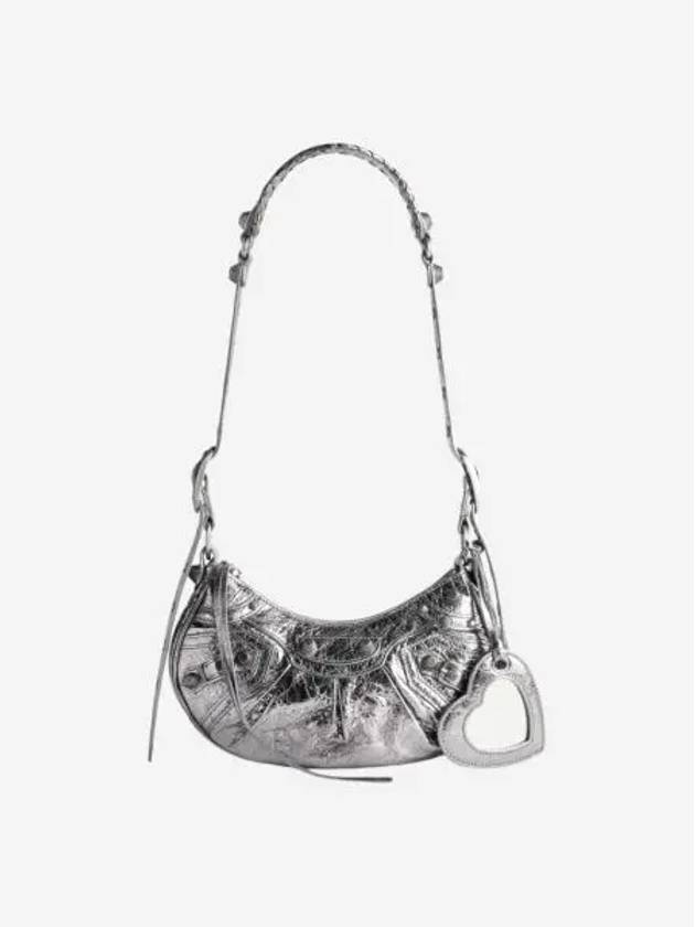 발렌시아가 르 카골 XS 숄더백 메탈라이즈드 실버 Balenciaga Le Cagole XS Shoulder Bag Metallized Silver